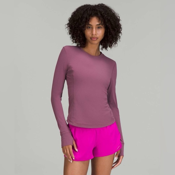 Lulullemon Ventilated Mesh Back Running Long Sleeve Shirt NWT Vintage Plum - Picture 1 of 6